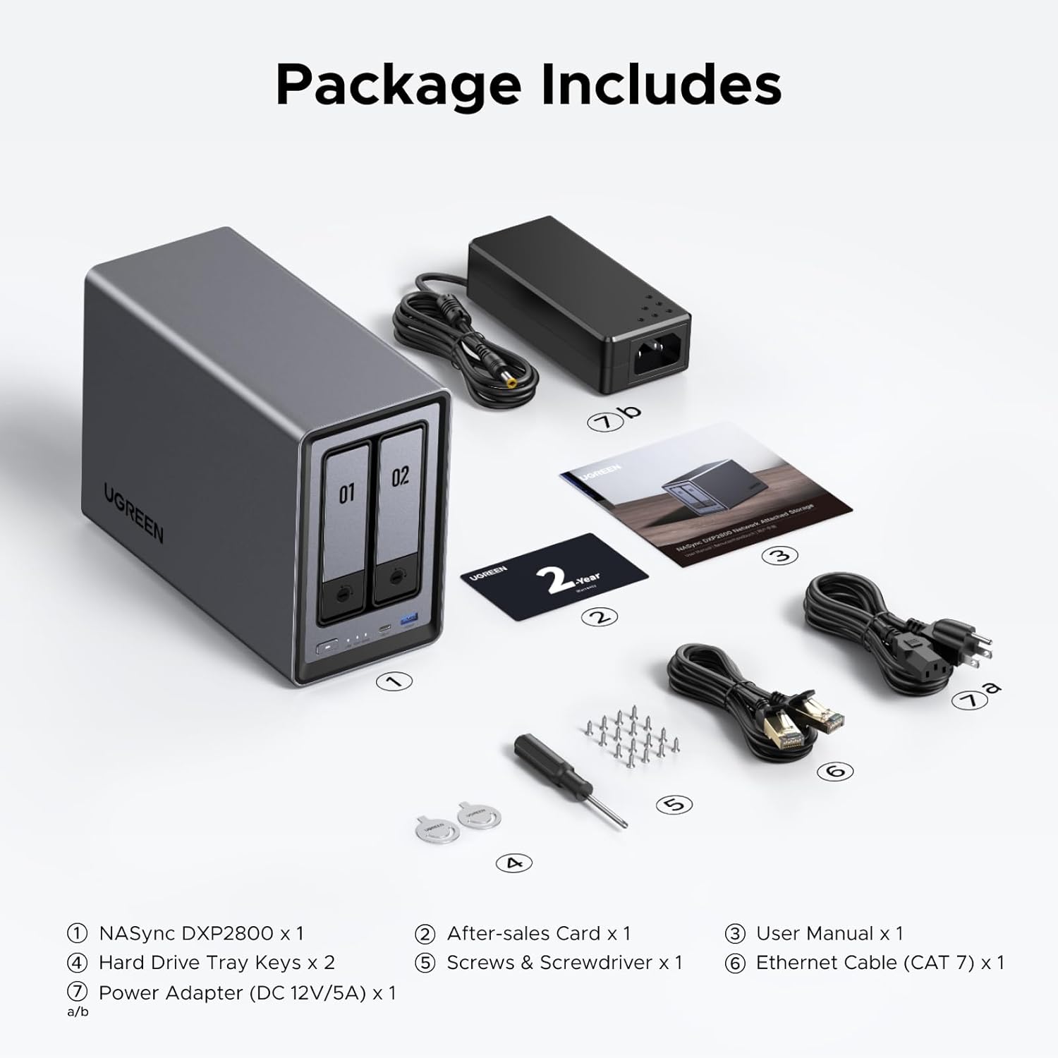 UGREEN NAS DXP2800 2 Bay Deskt - Ddr5 8Gb 评论和价格